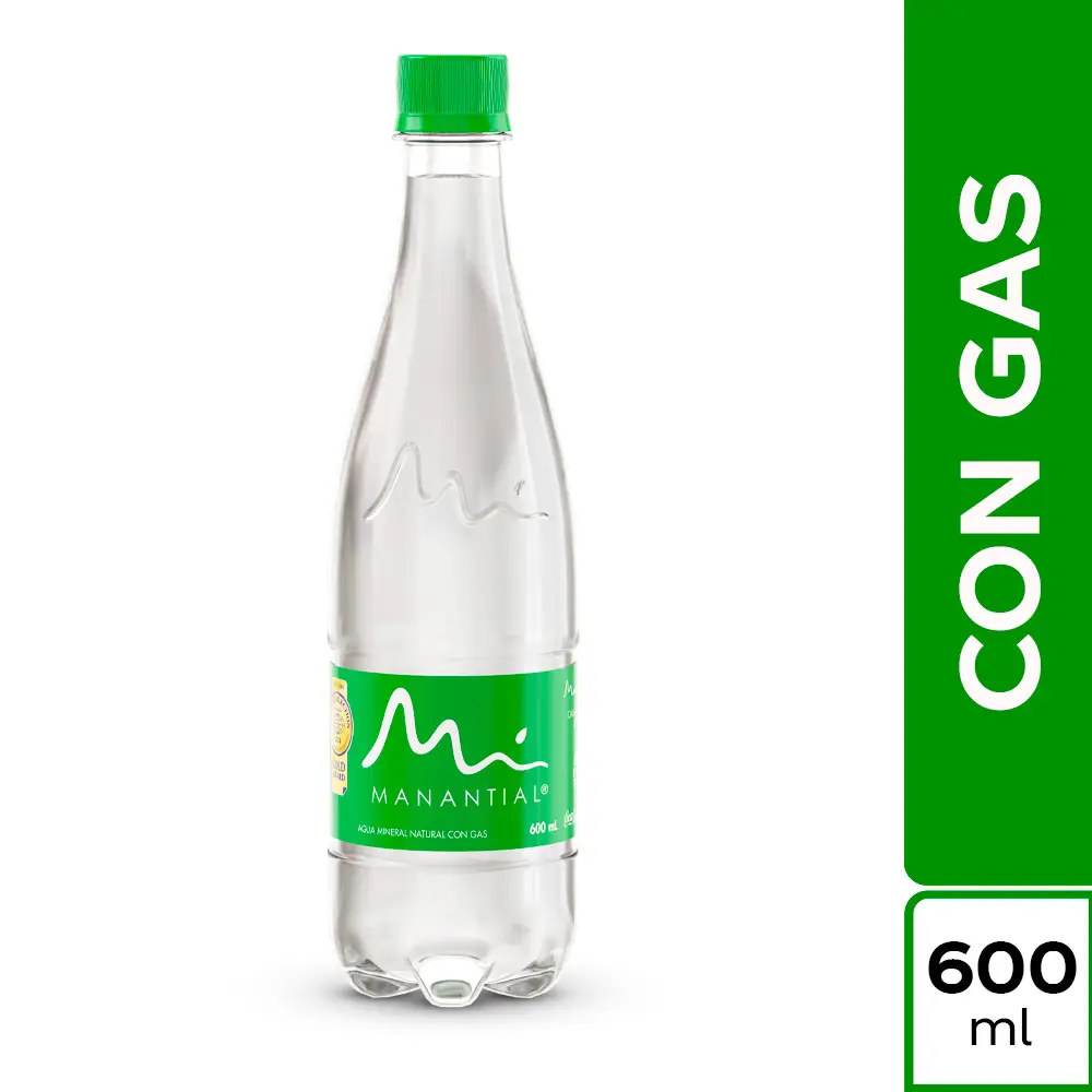 Agua Manantial con Gas 600